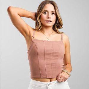 INTIMATELY by FREE PEOPLE Back on Track Cropped Cami Tank Top in Strawberry Roan